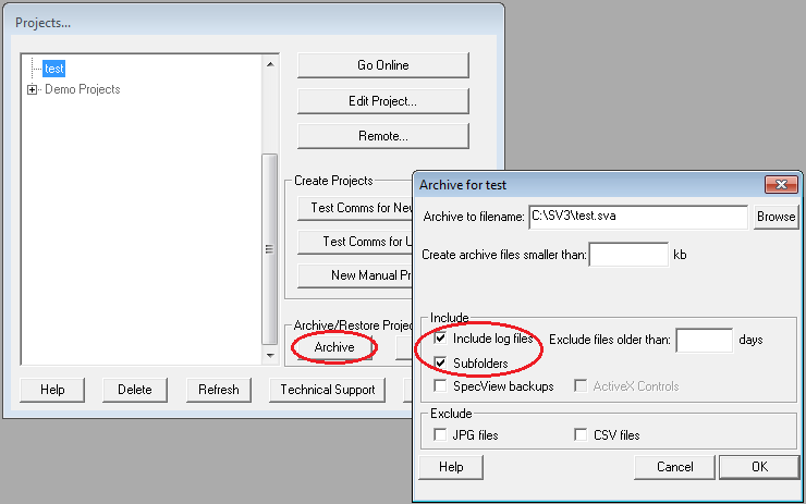 LogfileArchiveCheckboxes