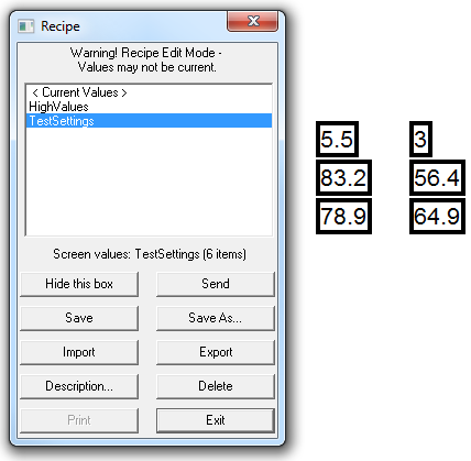 RecipeValues
